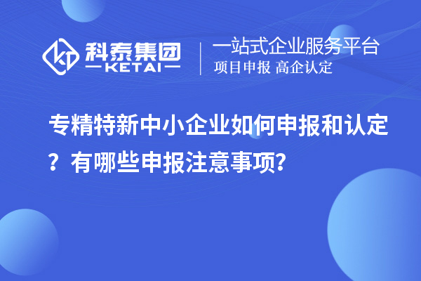 专精特新中小企业如何申报和认定？有哪些申报注意事项？