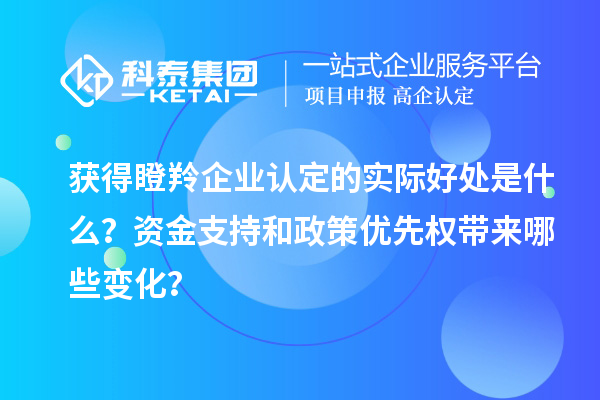 获得瞪羚企业认定的实际好处是什么？资金支持和政策优先权带来哪些变化？