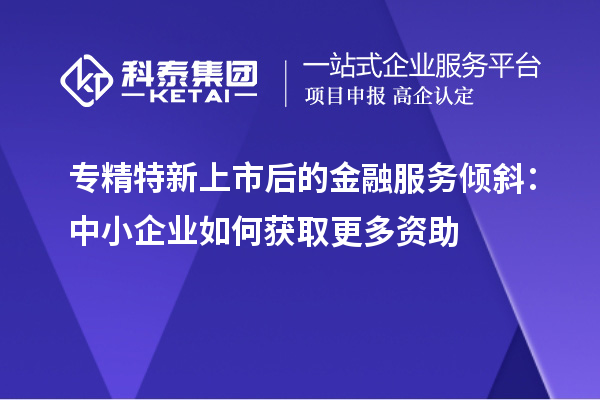 专精特新上市后的金融服务倾斜:中小企业如何获取更多资助