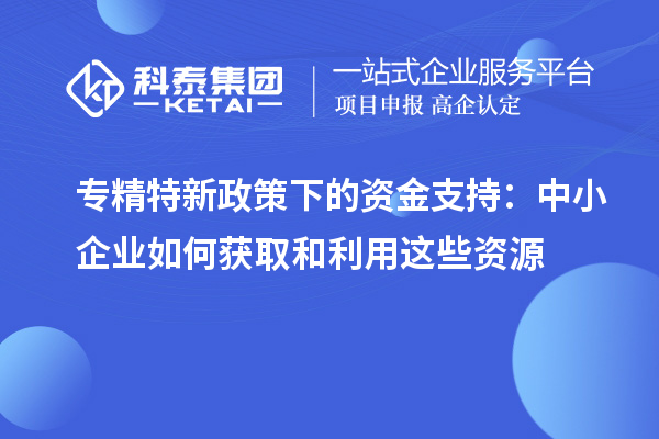 专精特新政策下的资金支持:中小企业如何获取和利用这些资源