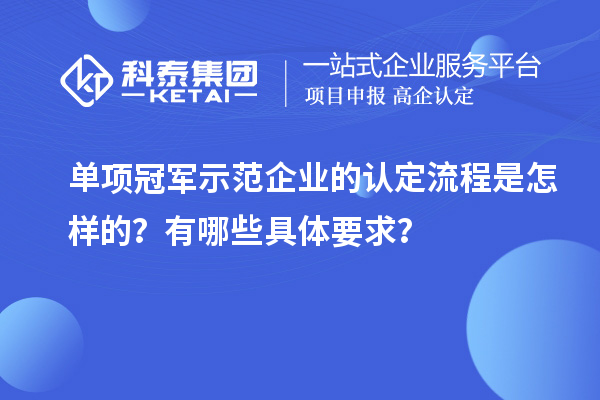 单项冠军示范企业的认定流程是怎样的？有哪些具体要求？