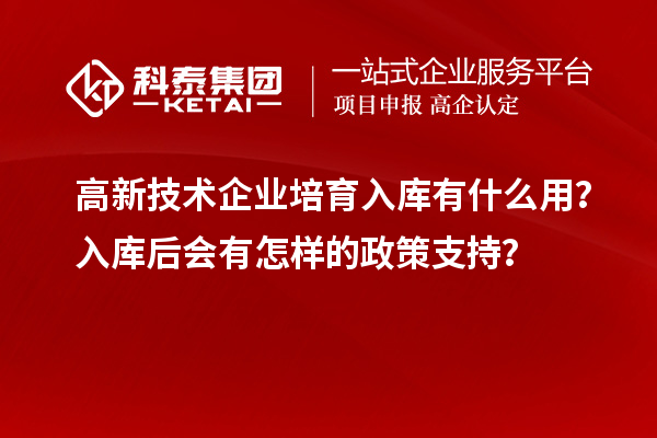 高新技术企业培育入库有什么用？入库后会有怎样的政策支持？