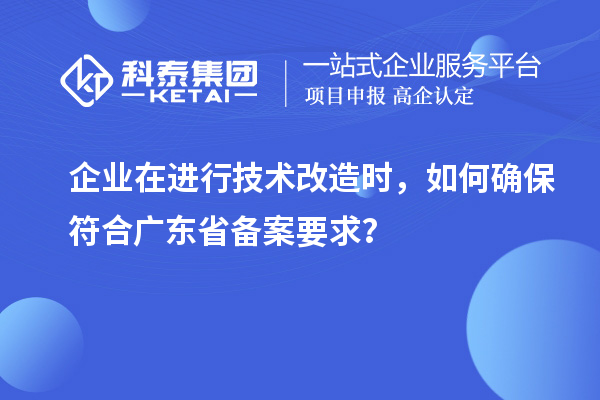 企业在进行技术改造时，如何确保符合广东省备案要求？