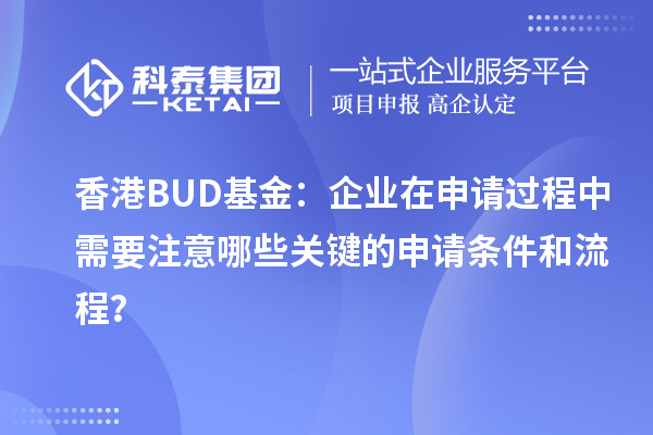 香港BUD基金:企业在申请过程中需要注意哪些关键的申请条件和流程?