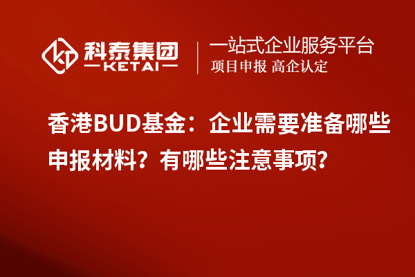 香港BUD基金：企业需要准备哪些申报材料？有哪些注意事项？