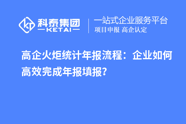 高企火炬统计年报流程:企业如何高效完成年报填报?