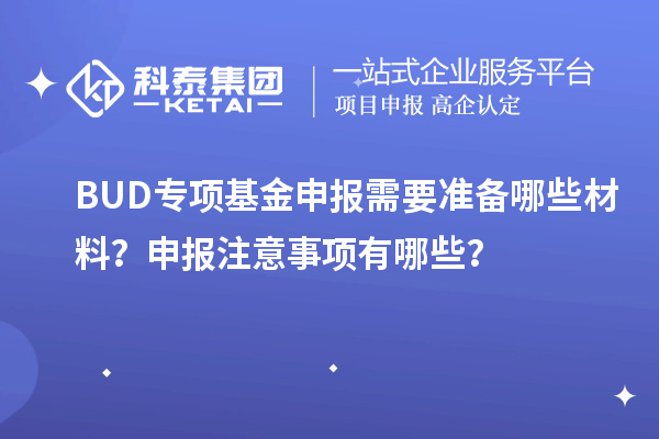 BUD专项基金申报需要准备哪些材料？申报注意事项有哪些？