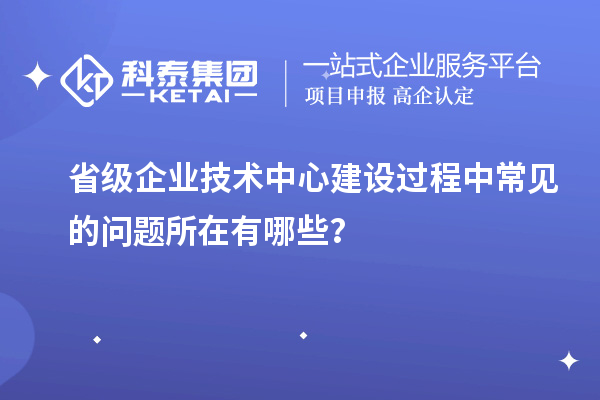 省级企业技术中心建设过程中常见的问题所在有哪些？