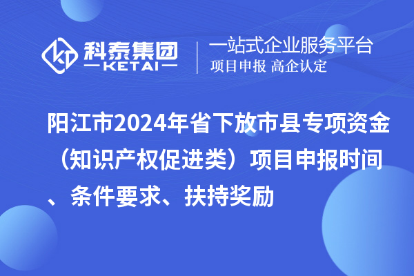 阳江市2024年省下放市县专项资金（知识产权促进类）项目申报时间、条件要求、扶持奖励