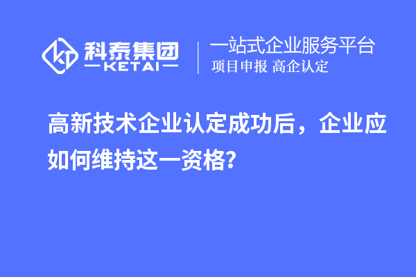 高新技术企业认定成功后，企业应如何维持这一资格？