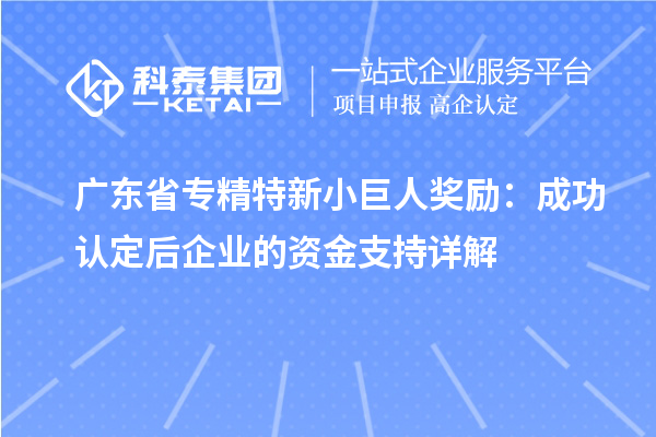广东省专精特新小巨人奖励:成功认定后企业的资金支持详解