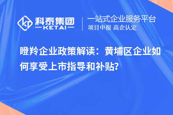 瞪羚企业政策解读：黄埔区企业如何享受上市指导和补贴？