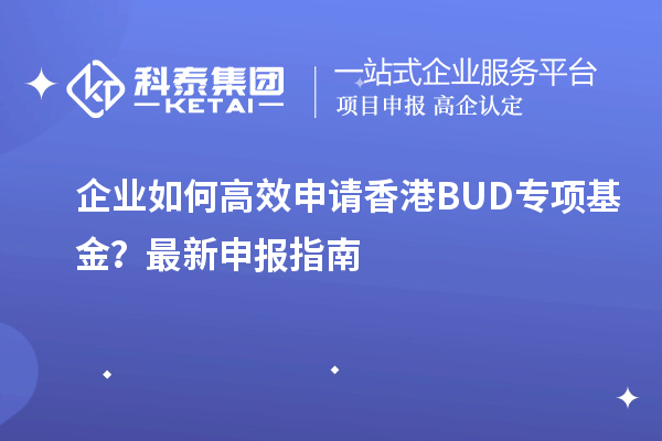 企业如何高效申请香港BUD专项基金？最新申报指南