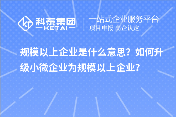 规模以上企业是什么意思？如何升级小微企业为规模以上企业？
