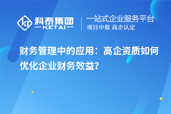 财务管理中的应用：高企资质如何优化企业财务效益？