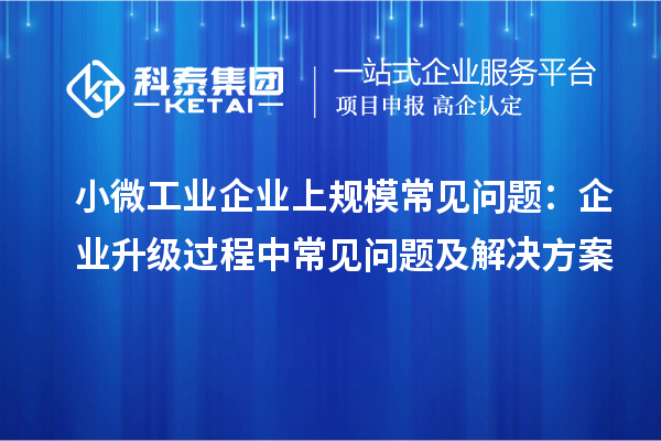 小微工业企业上规模常见问题：企业升级过程中常见问题及解决方案