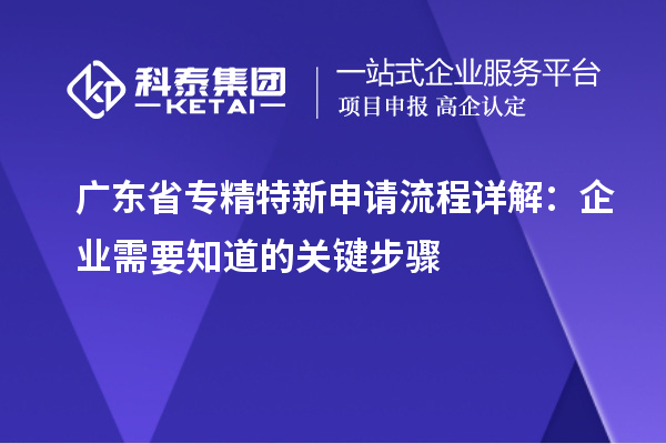 广东省专精特新申请流程详解:企业需要知道的关键步骤