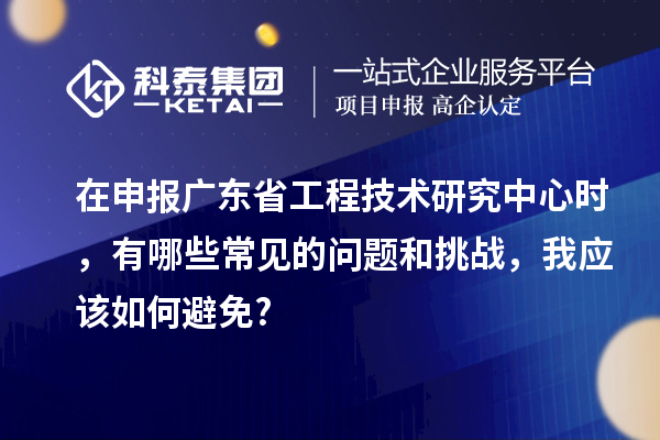 在申报广东省工程技术研究中心时，有哪些常见的问题和挑战，我应该如何避免?
