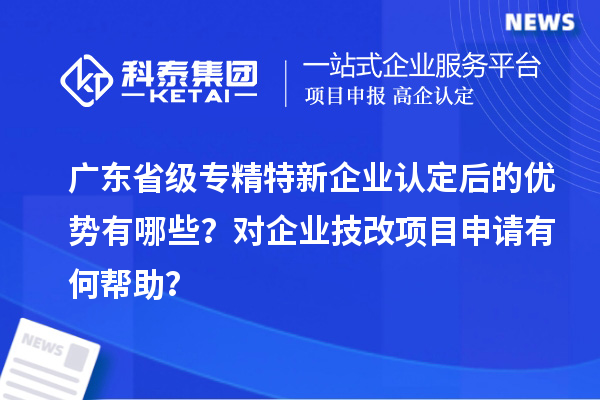 广东省级专精特新企业认定后的优势有哪些？对企业技改项目申请有何帮助？