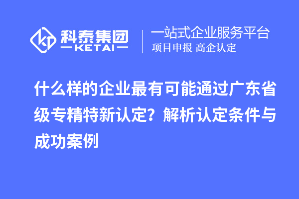 什么样的企业最有可能通过广东省级专精特新认定？解析认定条件与成功案例