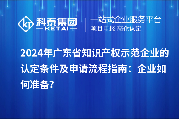 2024年广东省知识产权示范企业的认定条件及申请流程指南：企业如何准备？