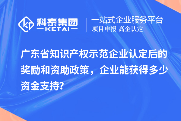 广东省知识产权示范企业认定后的奖励和资助政策，企业能获得多少资金支持？