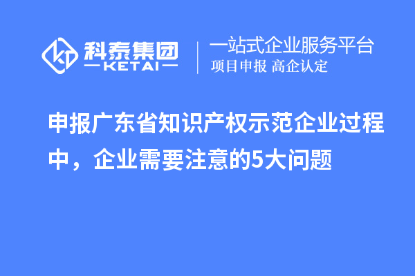 申报广东省知识产权示范企业过程中，企业需要注意的5大问题