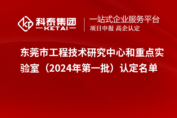 东莞市工程技术研究中心和重点实验室(2024年第一批)认定名单