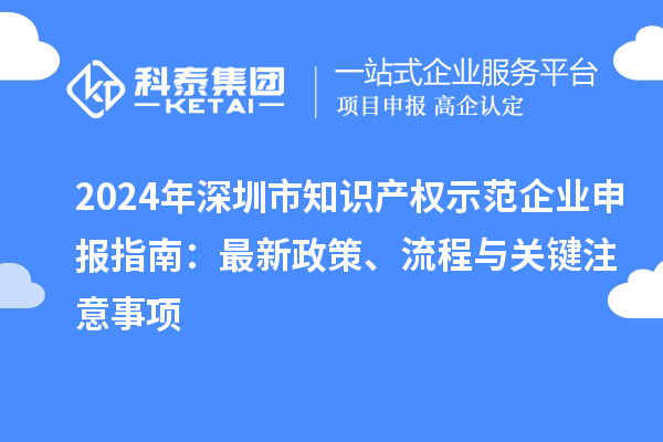 2024年深圳市知识产权示范企业申报指南：最新政策、流程与关键注意事项