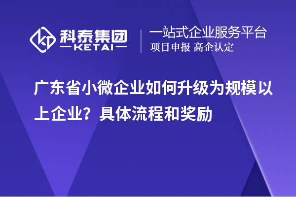 广东省小微企业如何升级为规模以上企业？具体流程和奖励