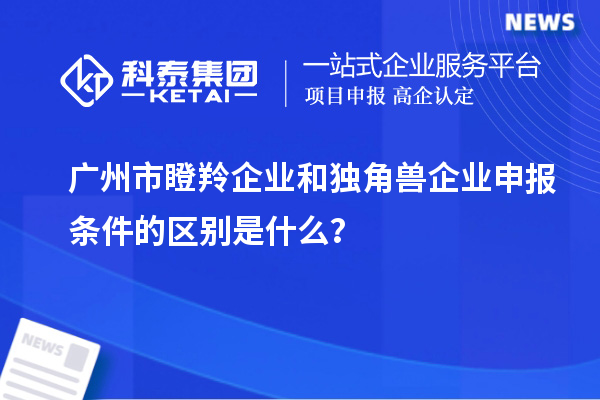 广州市瞪羚企业和独角兽企业申报条件的区别是什么？