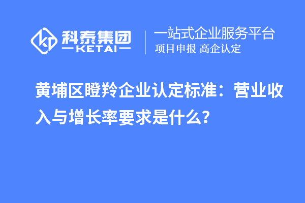 黄埔区瞪羚企业认定标准：营业收入与增长率要求是什么？