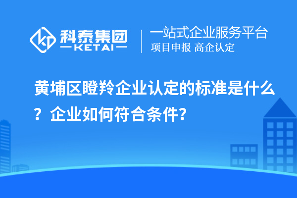 黄埔区瞪羚企业认定的标准是什么？企业如何符合条件？