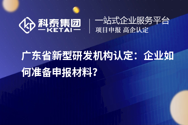 广东省新型研发机构认定：企业如何准备申报材料？
