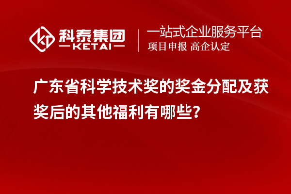 广东省科学技术奖的奖金分配及获奖后的其他福利有哪些？