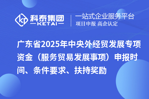 广东省2025年中央外经贸发展专项资金（服务贸易发展事项）申报时间、条件要求、扶持奖励