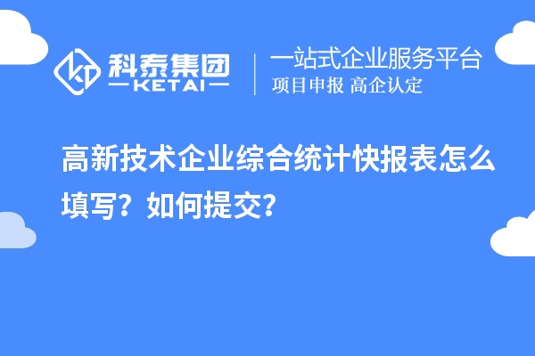 高新技术企业综合统计快报表怎么填写？如何提交？