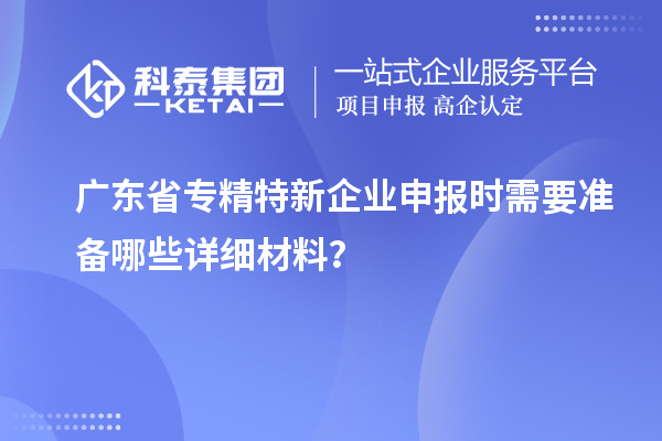 广东省专精特新企业申报时需要准备哪些详细材料？