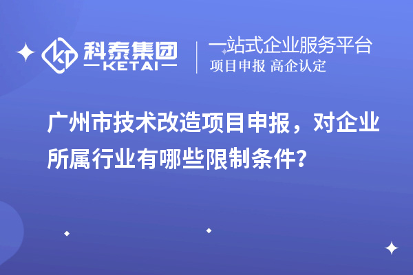 广州市技术改造项目申报，对企业所属行业有哪些限制条件？