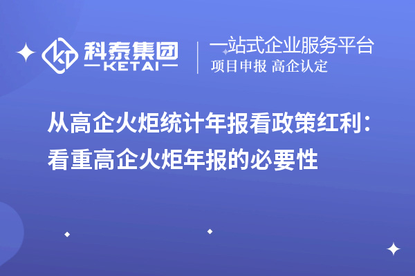 从高企火炬统计年报看政策红利:看重高企火炬年报的必要性