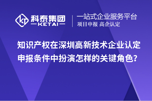 知识产权在深圳高新技术企业认定申报条件中扮演怎样的关键角色？
