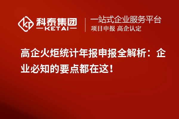 高企火炬统计年报申报全解析：企业必知的要点都在这！
