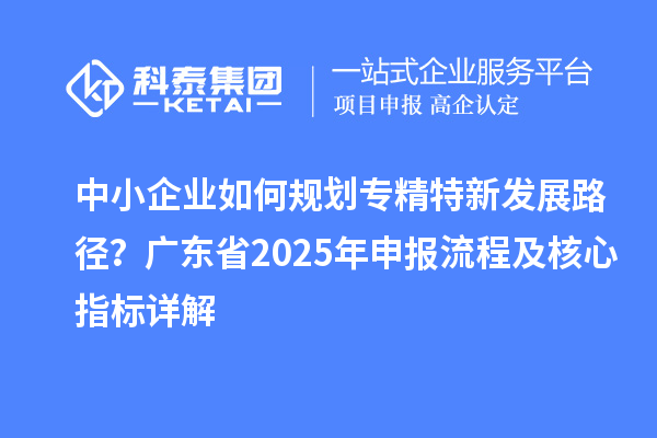 中小企业如何规划专精特新发展路径？广东省2025年申报流程及核心指标详解