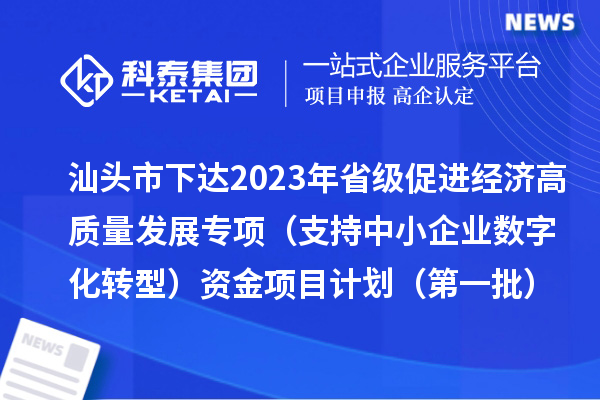 汕头市下达2023年省级促进经济高质量发展专项（支持中小企业数字化转型）资金项目计划（第一批）