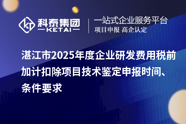 湛江市2025年度企业研发费用税前加计扣除项目技术鉴定申报时间、条件要求