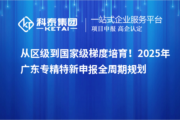 从区级到国家级梯度培育!2025年广东专精特新申报全周期规划