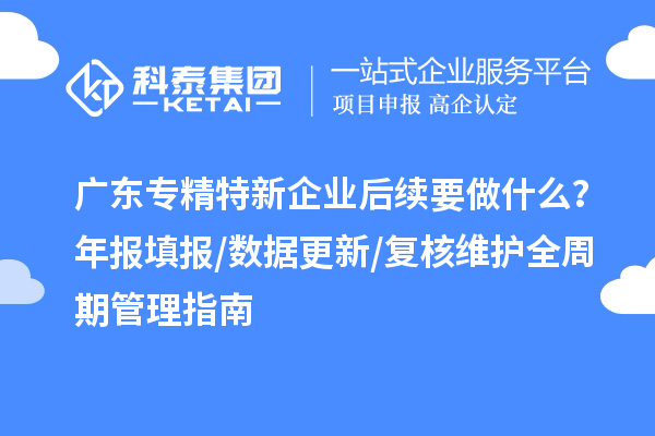 广东专精特新企业后续要做什么？年报填报/数据更新/复核维护全周期管理指南