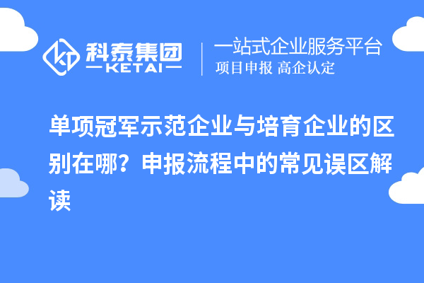 单项冠军示范企业与培育企业的区别在哪？申报流程中的常见误区解读