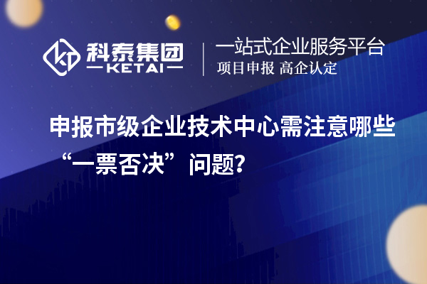 申报市级企业技术中心需注意哪些“一票否决”问题？