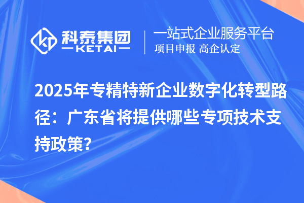 2025年专精特新企业数字化转型路径：广东省将提供哪些专项技术支持政策？